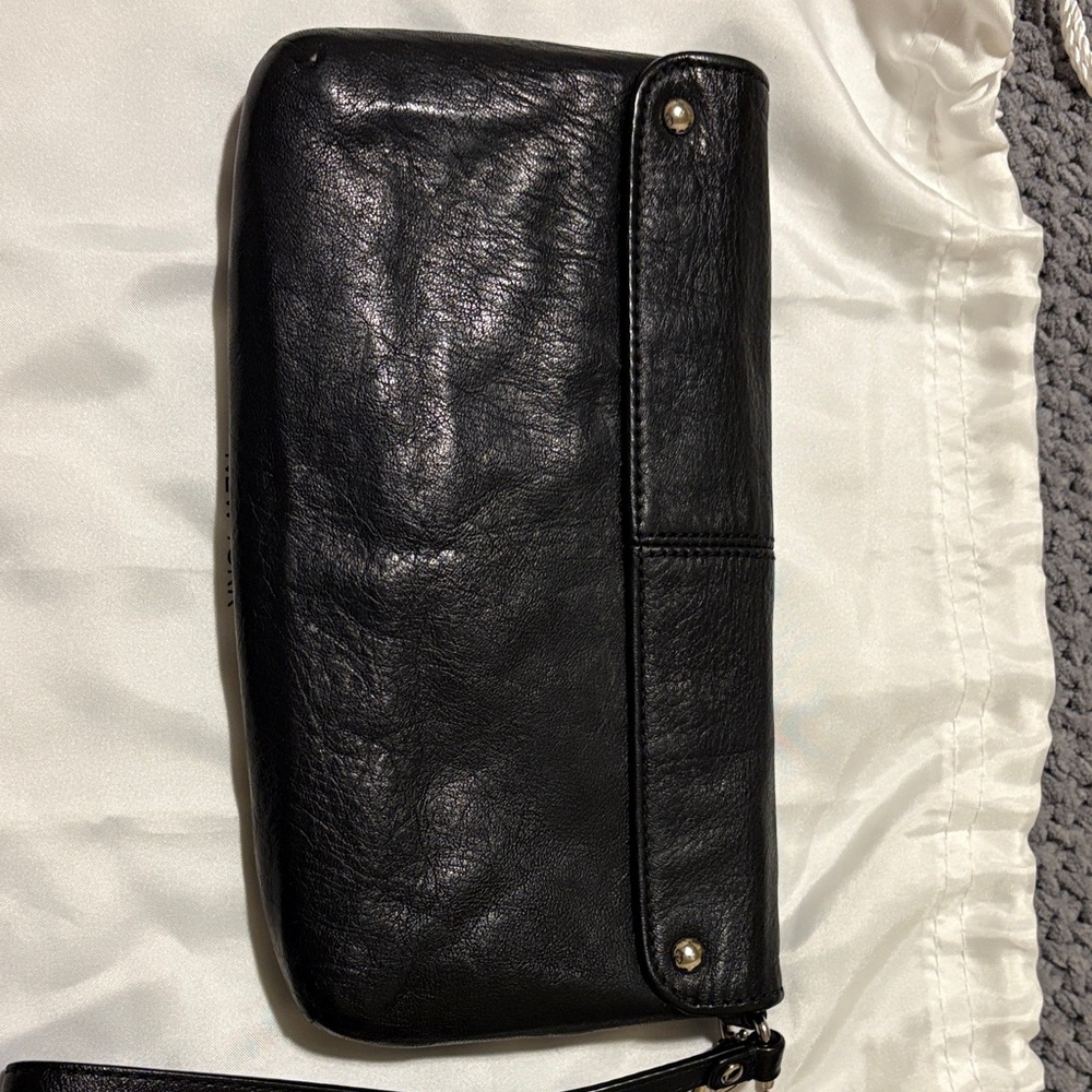 Coach Ashley Black Leather Pleated Wristlet - Picture 2 of 4